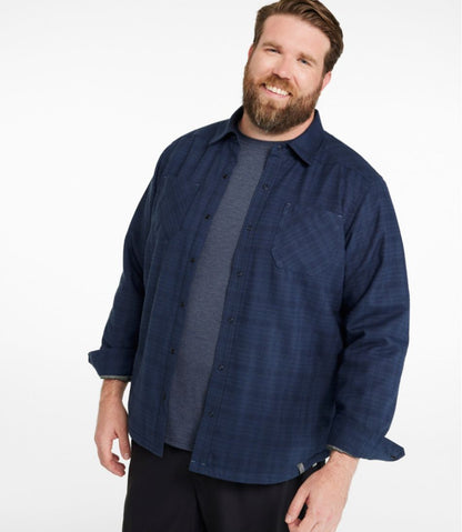 Men's Katahdin Performance Flannel Shirt-Jacket, Hi-Pile Fleece-Lined Solid | L.L.Bean Recommended