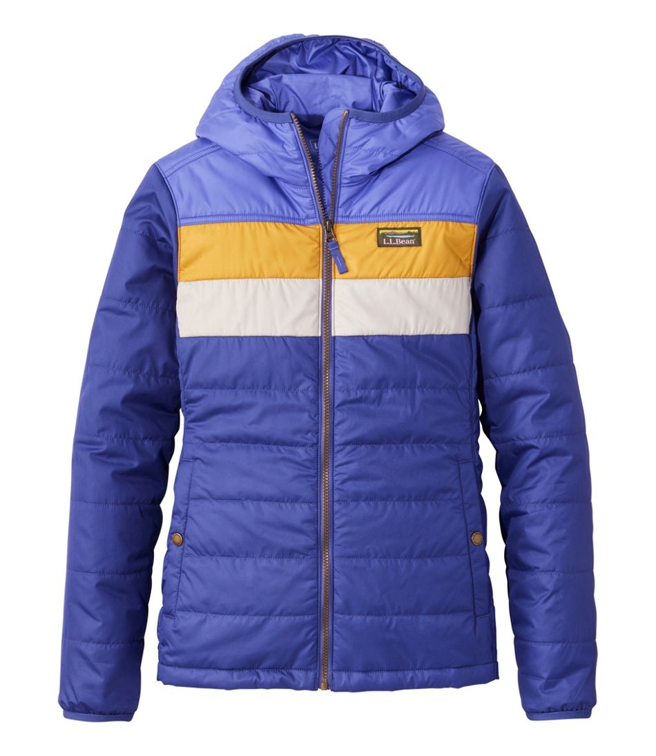 Women's Mountain Classic Puffer Hooded Jacket, Colorblock | L.L.Bean Great Value