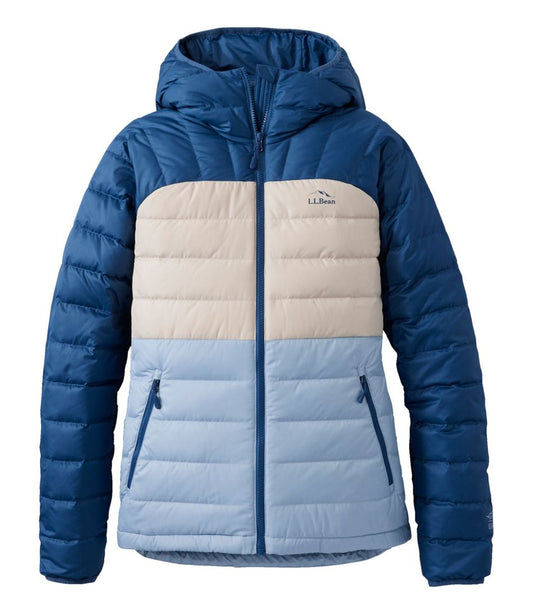 Women's Bean's Down Hooded Jacket, Colorblock | L.L.Bean Essential