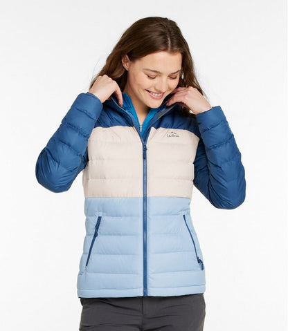 Women's Bean's Down Hooded Jacket, Colorblock | L.L.Bean Essential