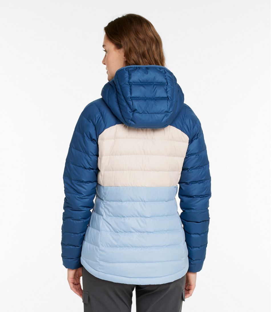 Women's Bean's Down Hooded Jacket, Colorblock | L.L.Bean Essential