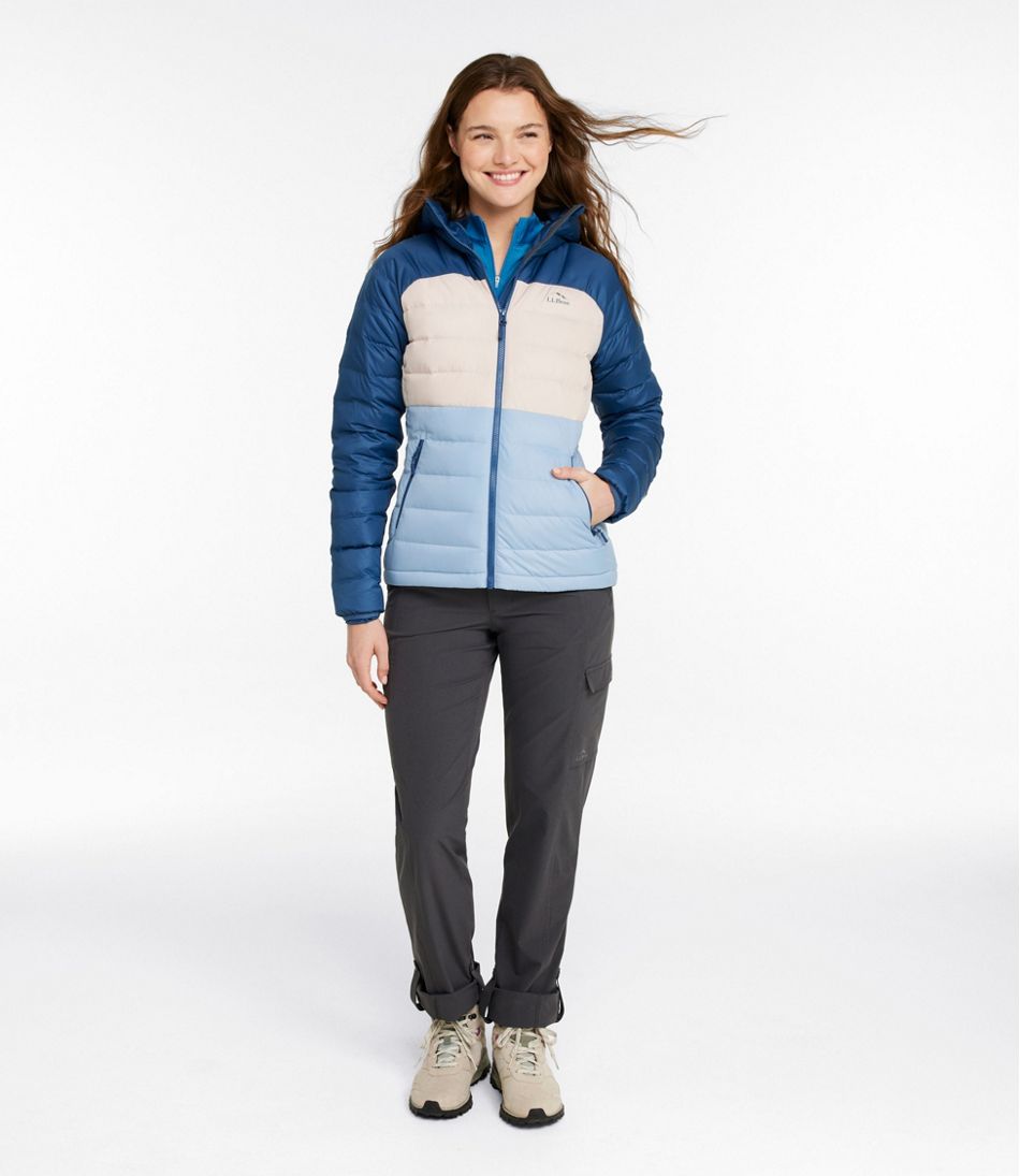 Women's Bean's Down Hooded Jacket, Colorblock | L.L.Bean Essential