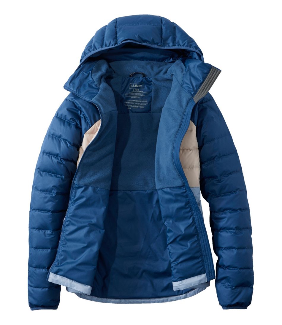 Women's Bean's Down Hooded Jacket, Colorblock | L.L.Bean Essential