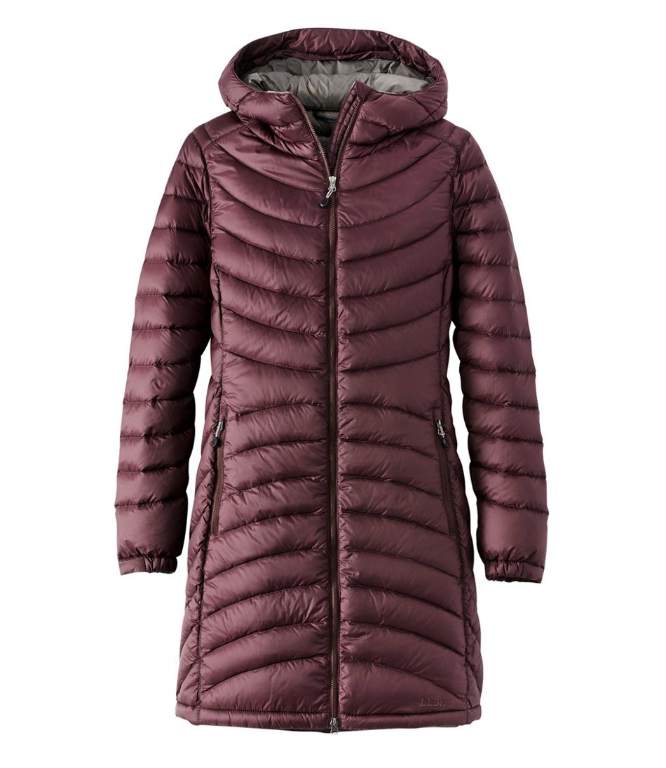 Women's Ultralight 850 Down Hooded Coat, Three-Quarter Length | L.L.Bean Essential