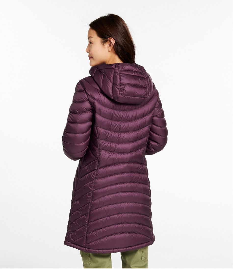Women's Ultralight 850 Down Hooded Coat, Three-Quarter Length | L.L.Bean Essential