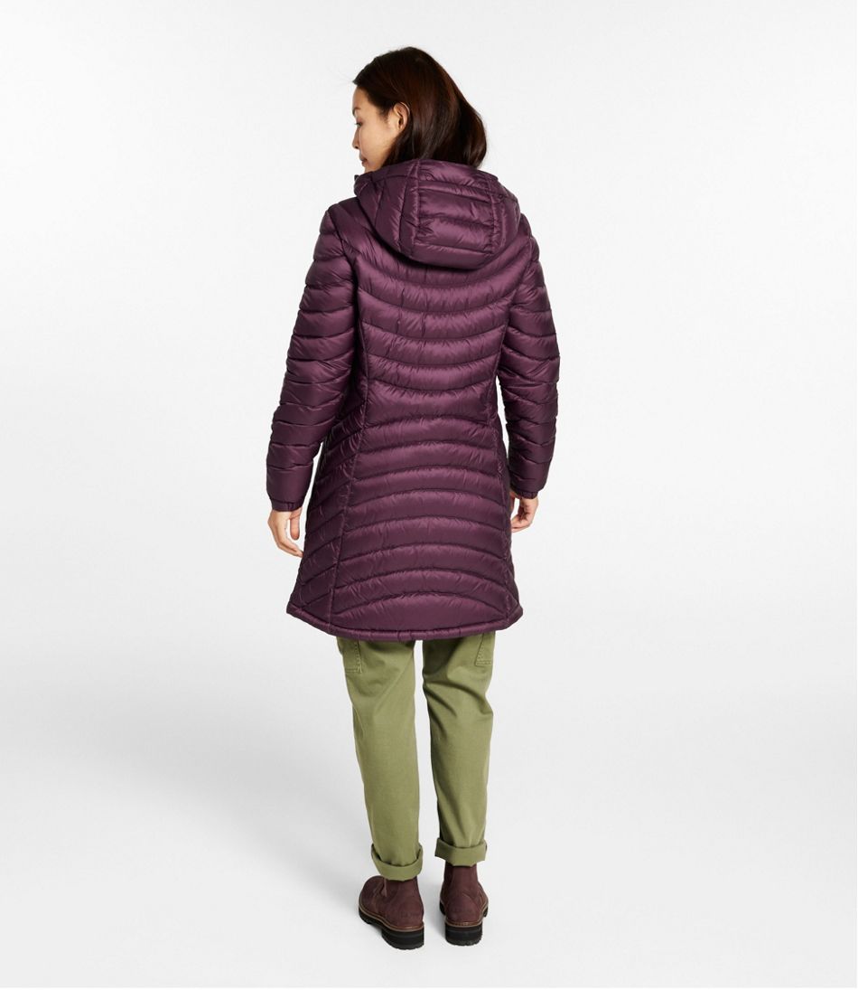 Women's Ultralight 850 Down Hooded Coat, Three-Quarter Length | L.L.Bean Essential