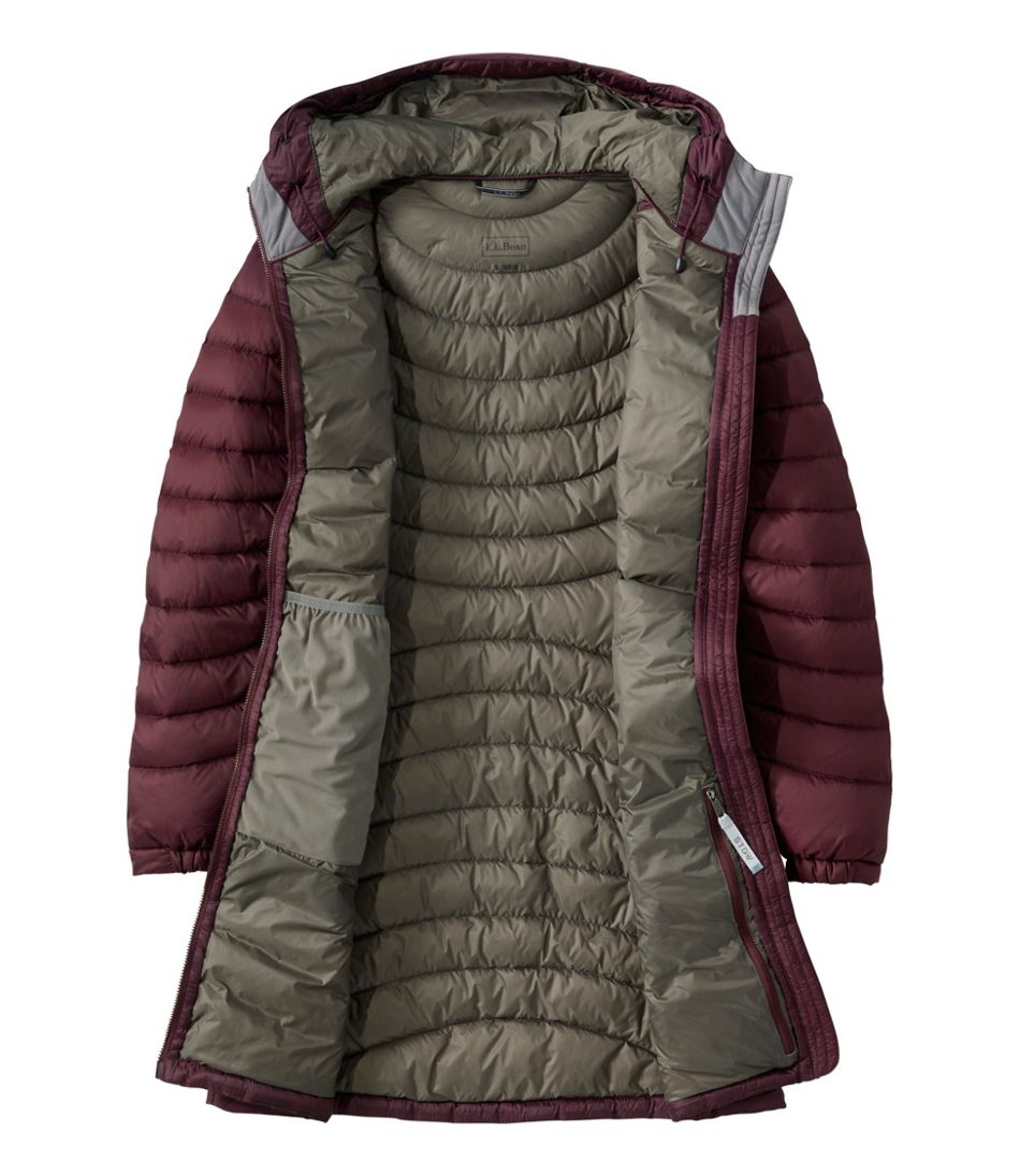 Women's Ultralight 850 Down Hooded Coat, Three-Quarter Length | L.L.Bean Essential